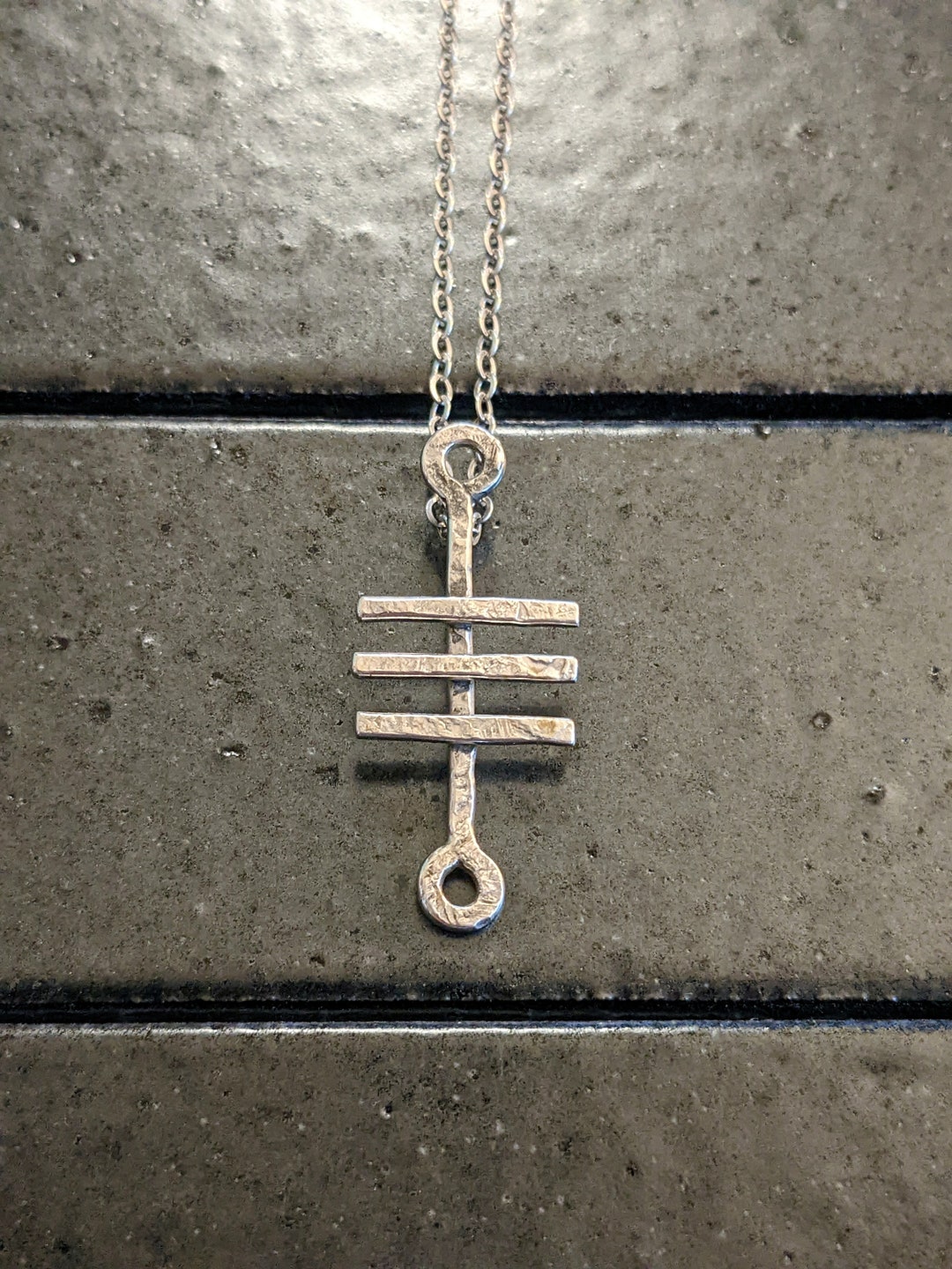 Frightened Rabbit Sterling Silver Double Ring Cross - Etsy