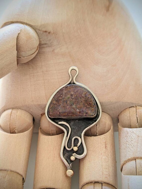 Andamooka Opal Handmade Sterling Silver Pendant
