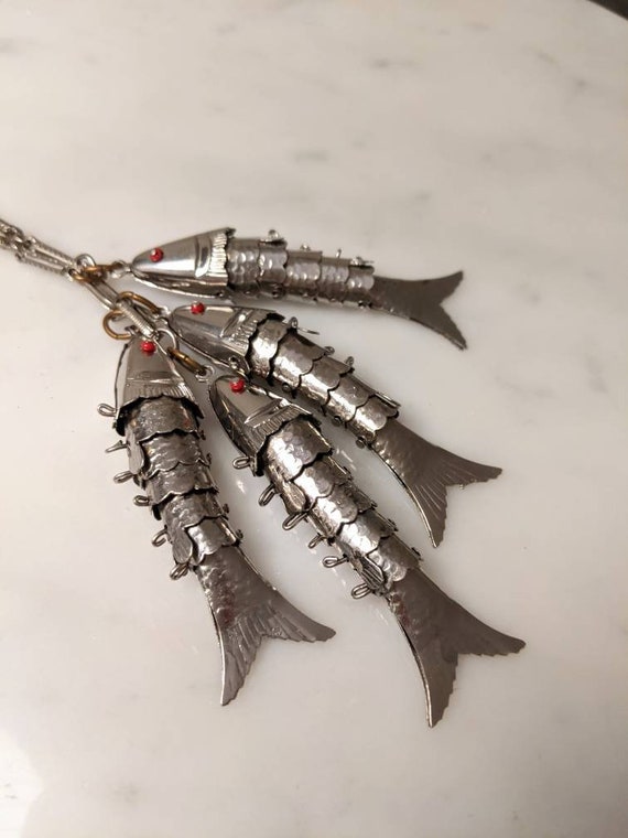 Articulated Fish Statement Necklace