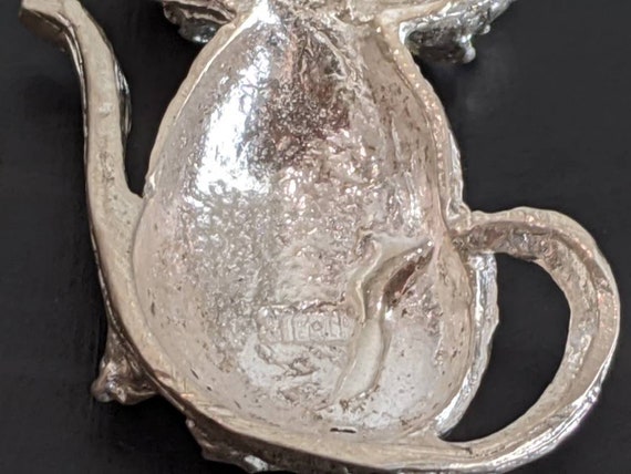 Vintage Sterling Silver Cat Necklace - image 5