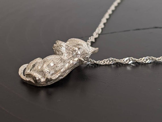 Vintage Sterling Silver Cat Necklace - image 4