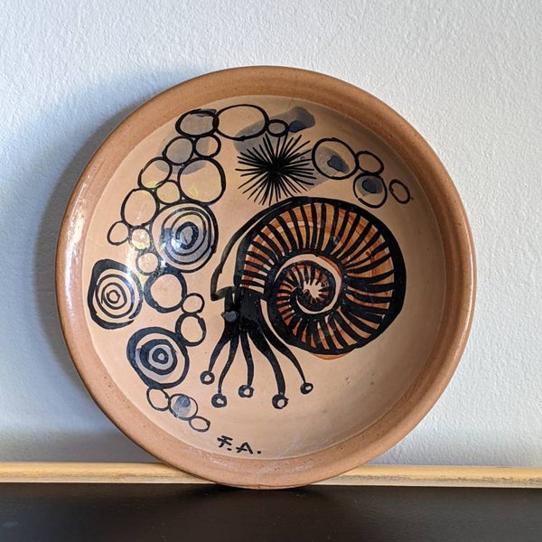 Vintage Nautilus Sea Themed Decorative Bowl