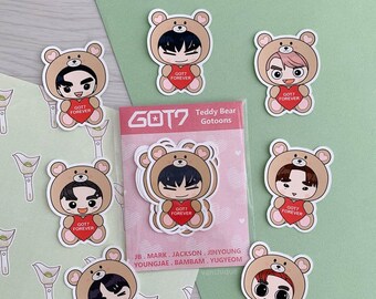 GOT7 Stickers | Forever Love Bear Gotoon Weatherproof Sticker Set/Pack - IGOT7, Ahgase, GOT7 Valentine, GOT7 Holidays, FREEBIE with order