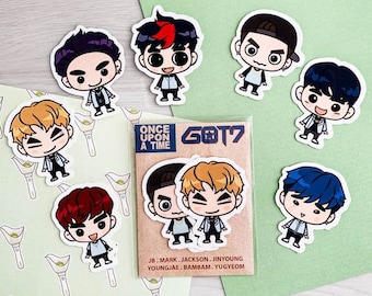 GOT7 Stickers | Gotoon Girls Girls Girls Era Die-Cut Weatherproof Stickers Set/Pack - FREE Photo & Sticker with each purchase, IGOT7, Ahgase