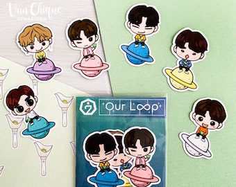 GOT7 Stickers | Gotoon Love Loop/Our Loop Japan Die-Cut Weatherproof Stickers Set/Pack - FREE Photo and Sticker with each purchase - IGOT7