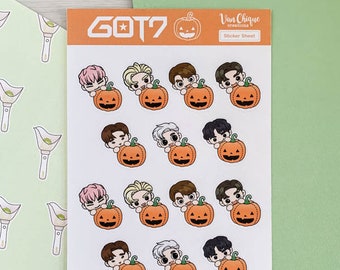 GOT7 Stickers | GOT7 Gotoon Sticker Sheet - Pumpkin Gotoons - GOT7/IGOT7/Ahgase