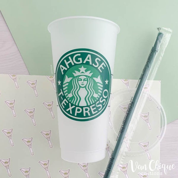 GOT7 CUSTOM STARBUCKS CUP | GOT7 Ahgase T-Expresso Starbucks Cold Cup Tumbler -  IGOT7, Ahgase, GOT7 Fan Gift - Personalization Available