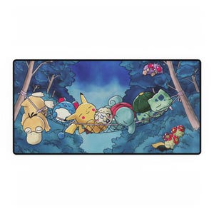 Sleep time Pika And Pals Desk Mat for Computer | Non-Slip Gaming Mouse Pad | Aesthetic Desk Setup Accessory