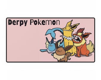 Derpy normal type Eeveelution Squad Desk Mats, Home, Computer mat, Silly and Funny