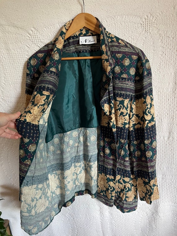 90's N Touch soft cotton button up shacket with a… - image 5