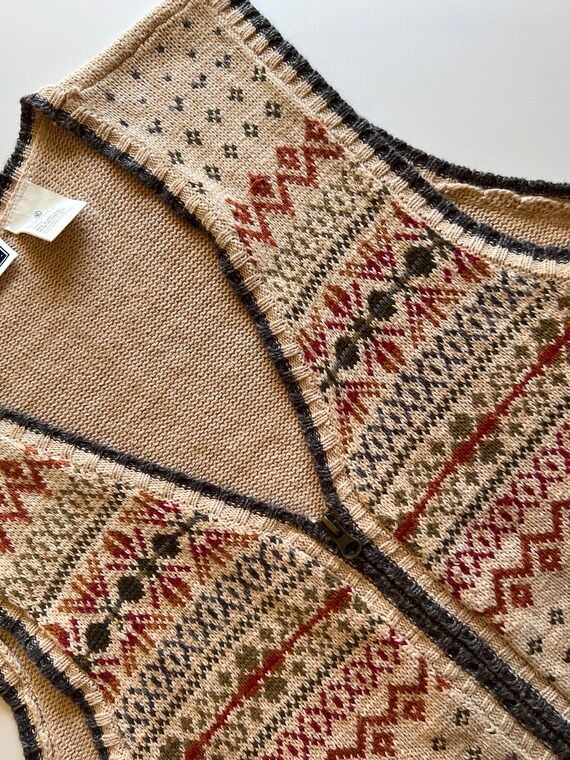 Vintage 90's Zippered Knit Sweater Vest - Vintage… - image 4