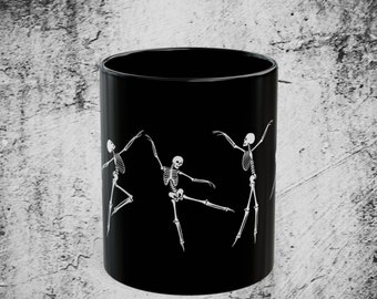 Dancing Skeleton Mug, Halloween Mug, Skeleton Mug, Holiday Mug, October Mug, Spooky Season Mug