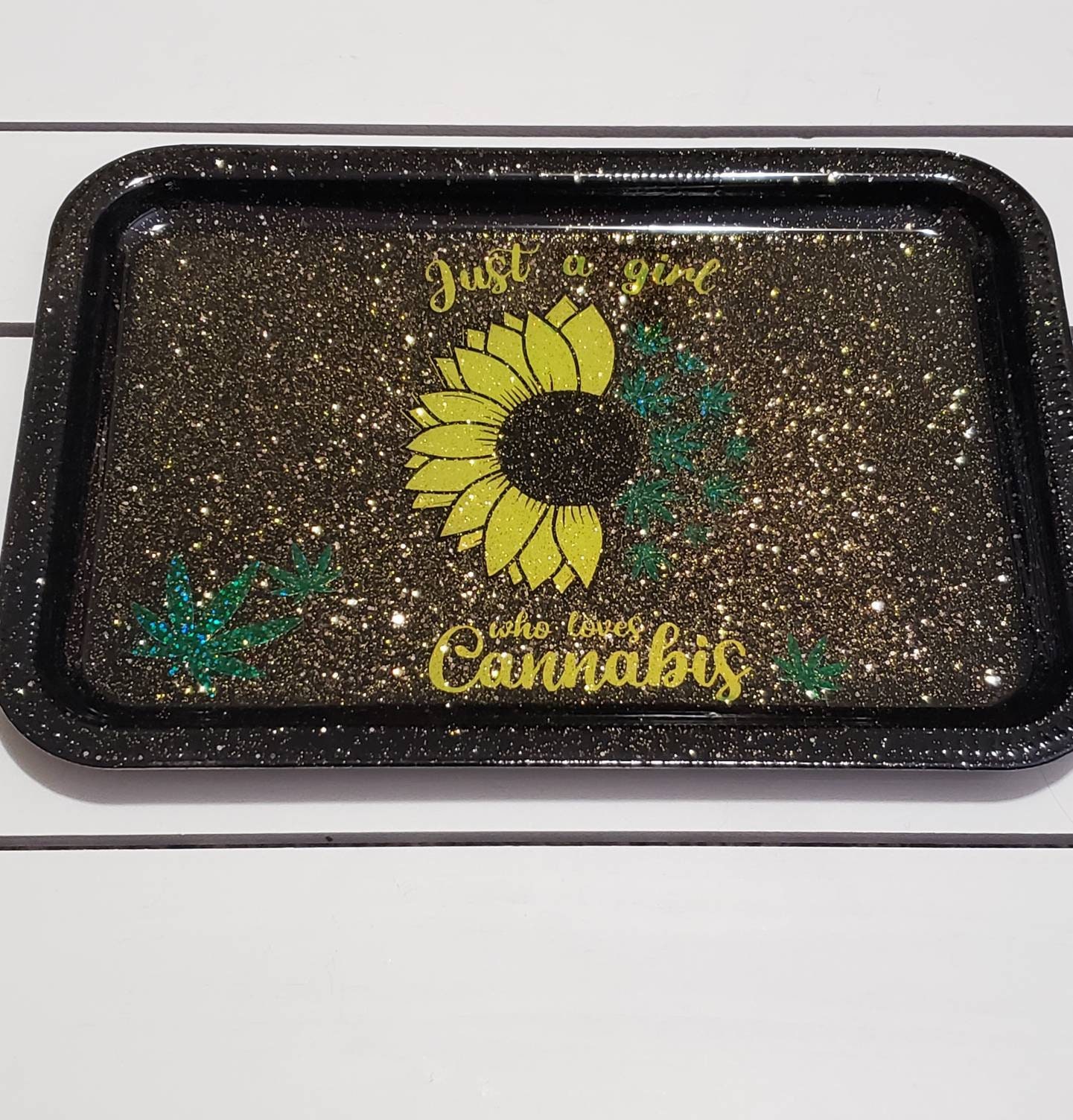 Sunflower Rolling Tray Set Just a Girl Who Loves Cannabis Etsy