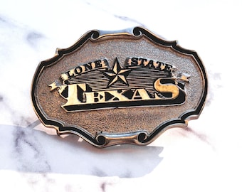 Solid Brass Texas Lone Star State Vintage Belt Buckle by  display picture 3