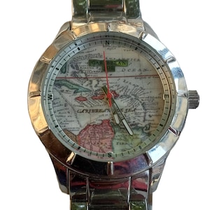 Caribbean Joe herenpolshorloge Vintage regionale kaart