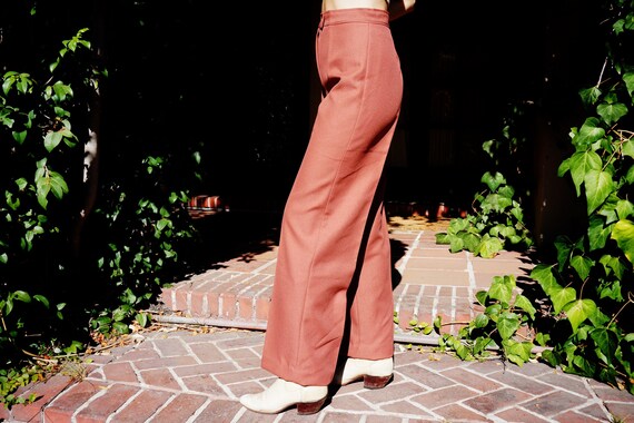 1970s Brown High Rise Bell Bottoms Size 28 / 1970… - image 2