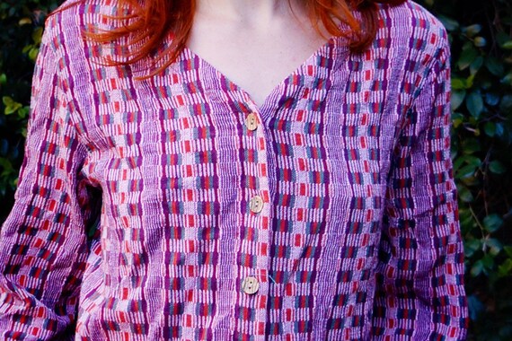 1970s Novelty Print Button Down Shirt / 1970s Nov… - image 2