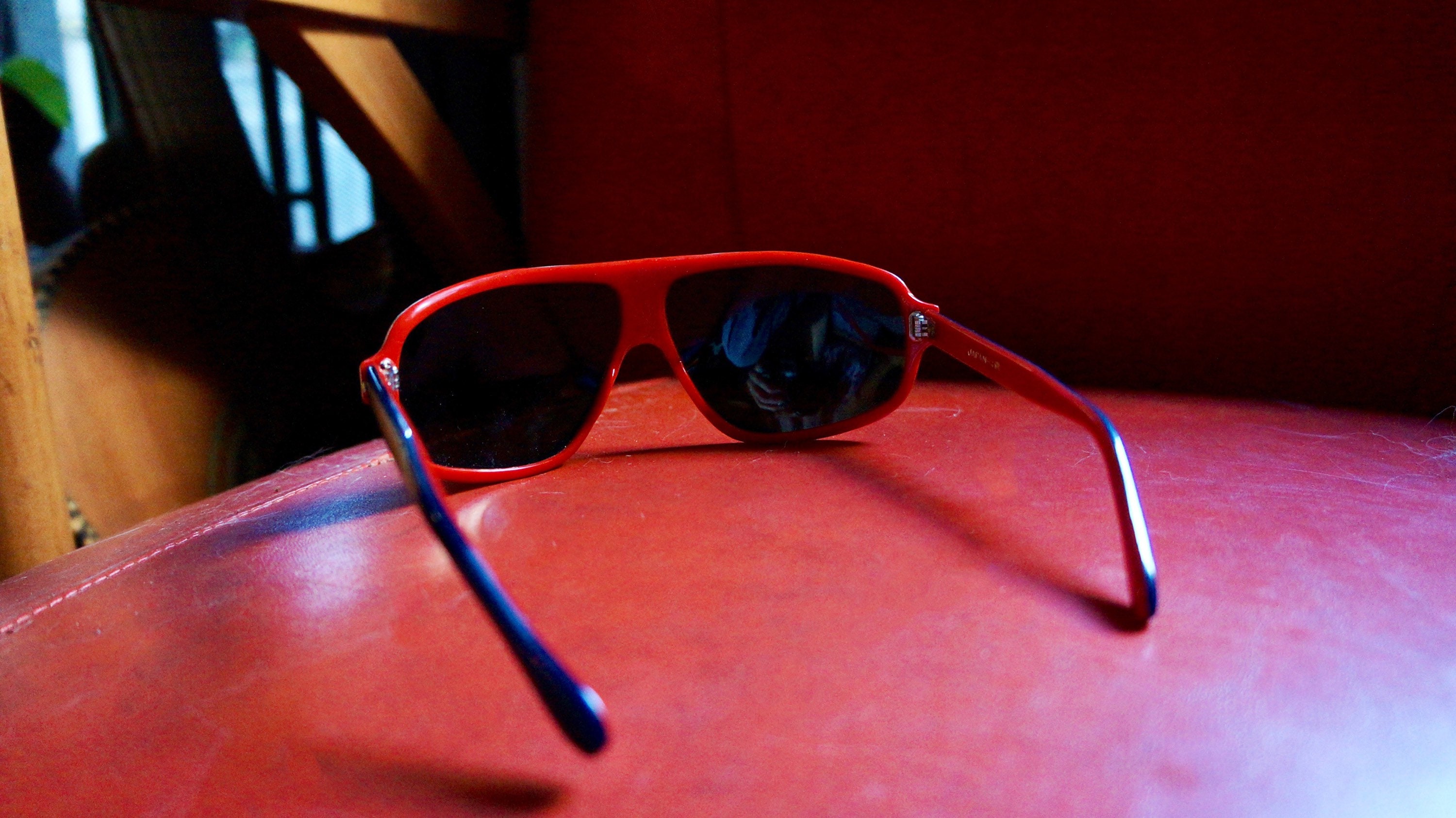1970s Japanese Mirrored Red White and Blue Sunglasses 