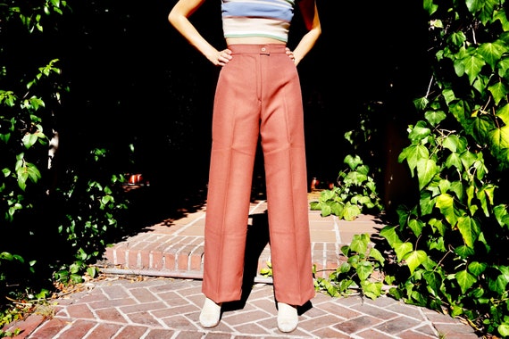 1970s Brown High Rise Bell Bottoms Size 28 / 1970… - image 1