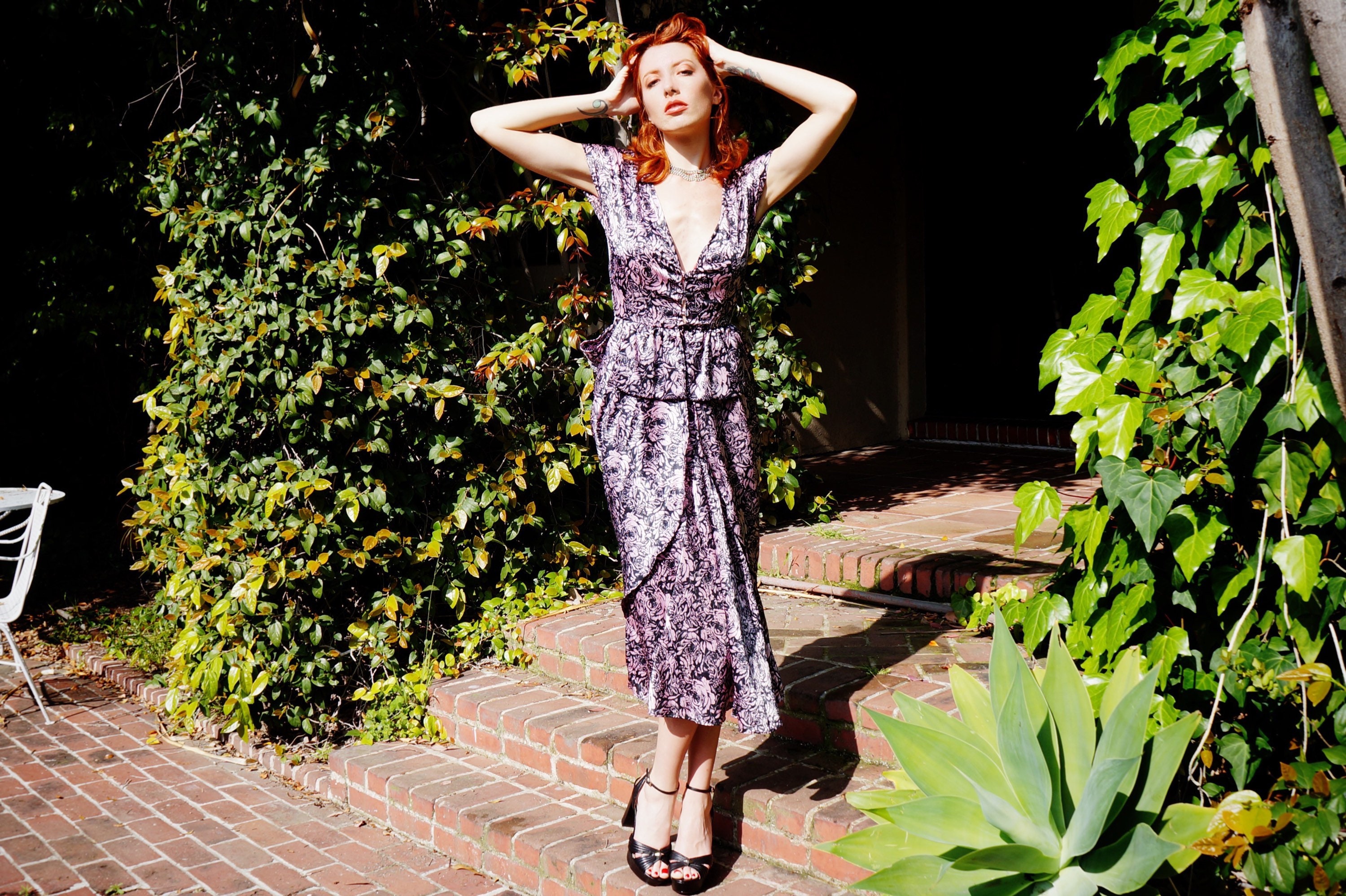 60s cocktail dress Vintage Blue Jersey Knit Party Evening Dress Rhines $300+ All the dress to Color:Coffee