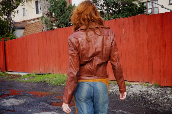 1970s Brown Wilson’s Leather Jacket / 1970s Ganda… - image 3