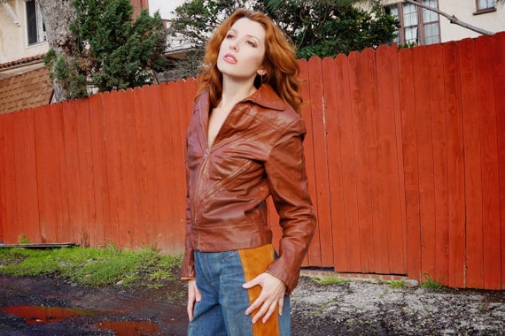 1970s Brown Wilson’s Leather Jacket / 1970s Ganda… - image 2