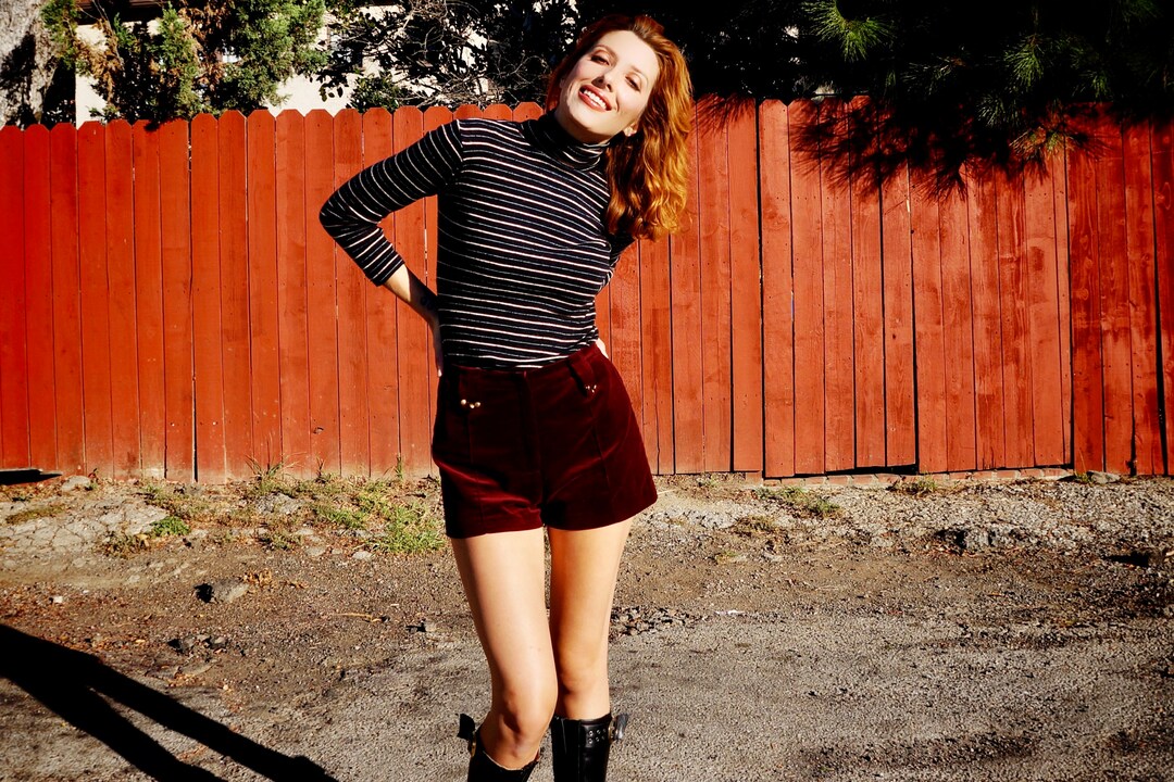 1970s Burgundy Velvet Hot Pants / 1970s Velvet Shorts Etsy