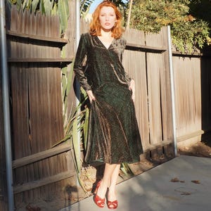 1920s Art Deco Print Velvet Dress / 1920s Velvet Frock / 20s Flapper Dress / 1920s Silk Velvet Midi Dress