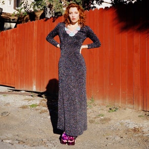 1970s Wenjilli Metallic Knit Maxi Dress / 1970s Lurex Maxi Dress / 1970s Sweater Maxi Dress image 5