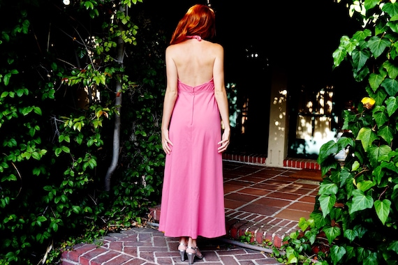 1970s Pink Cut Out Maxi Dress by Mikey Jrs / 1970… - image 5