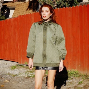1976 Yves Saint Laurent Russian Collection Green Quilted Jacket / 1970s YSL Rive Gauche Jacket / 70s Saint Laurent Jacket