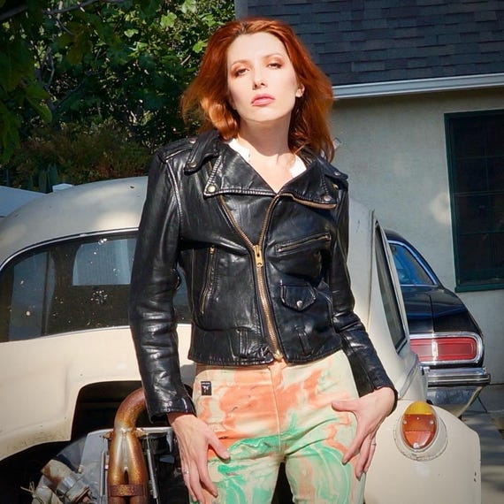 1950s Lesco Leather Biker Jacket Women’s Size Small 50s Women’s Leather…