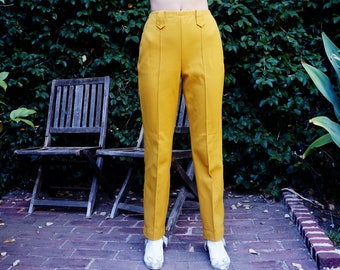 1970s Deadstock H Bar C Mustard Yellow Western Pants Size 26 / 1970s Western Pants / 1970s H Bar C Pants
