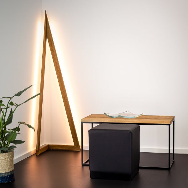 Floor lamp LED light “Delta Drys” solid oak floor lamp corner lamp solid wood