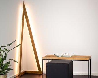 Stehleuchte LED-Leuchte “Delta Drys” Eiche massiv Standlampe Eckleuchte Holz Massivholz