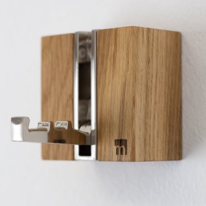 Coat hooks, coat hooks, key hooks, wall hooks, FlapCube OAK oak Eiche Natur geölt