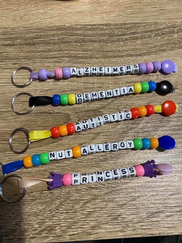 Alphabet bead key ring Etsy