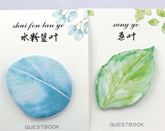 Leaf Sticky Pads Notes Stationary Kawaii Cute Paper Goods