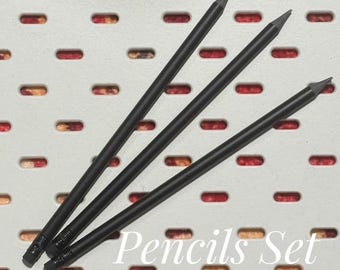 Graphite Lead Core Fine Brush Pencil Set Matte with Eraser