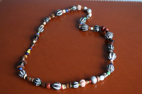 African folk art beaded necklace