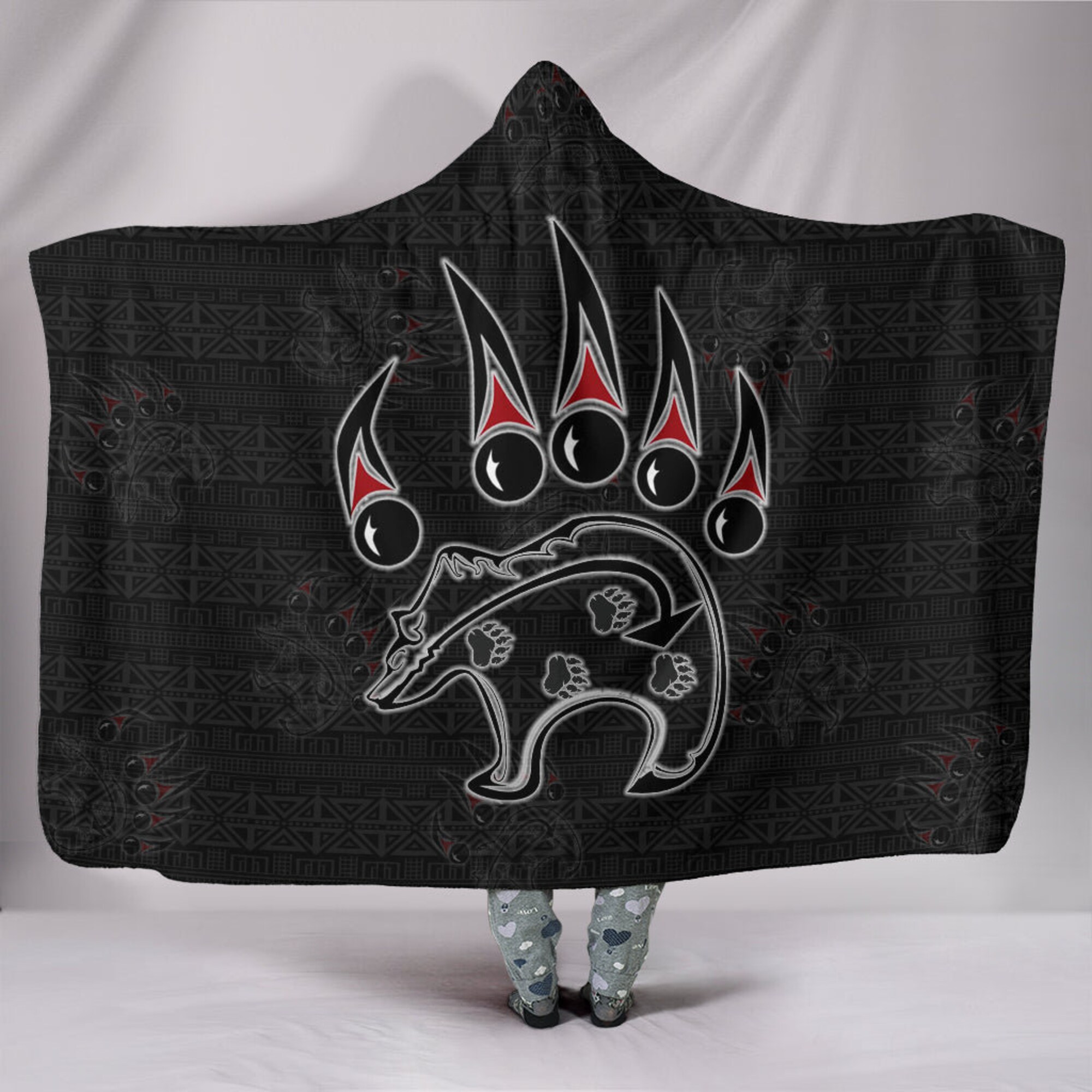 Northern Designs Tribal Bear Hooded Blanket