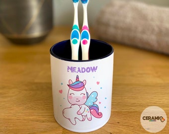 Unicorn Toothbrush Pot, Kids Unicorn Tooth Fairy, Unicorn Tooth Fairy Brush Holder, Children’s Cute Unicorn Toothbrush Pot, Bathroom Decor