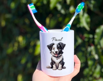 Tier Zahnputzbecher, Hund Welpe Haustier Zahnbürste Halter, Katze Kätzchen Badezimmer Organizer, Katzendame Geschenk, Hundeliebhaber Geschenk, Junge Mädchen Geburtstag