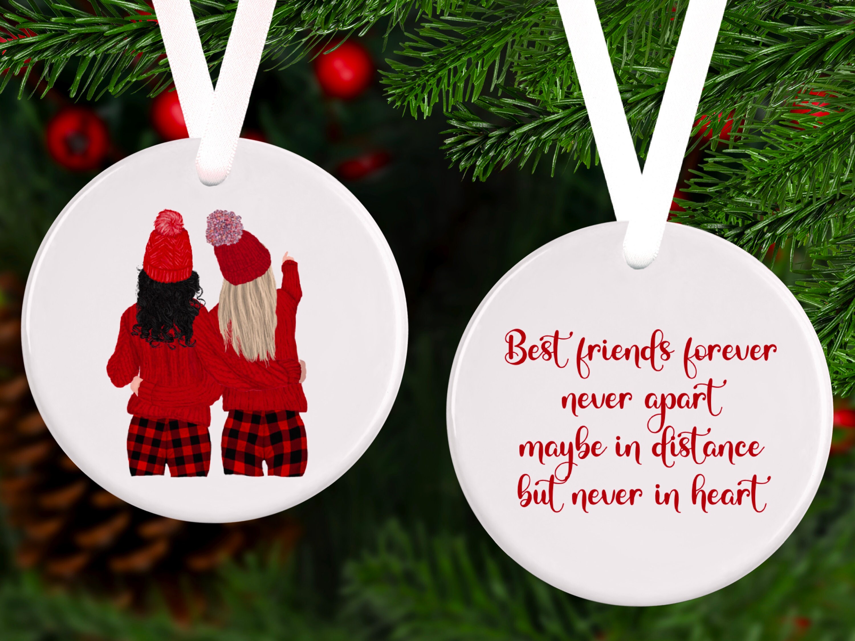 Discover Best Friends Ornament, Personalized BFF Ceramic Decoration,