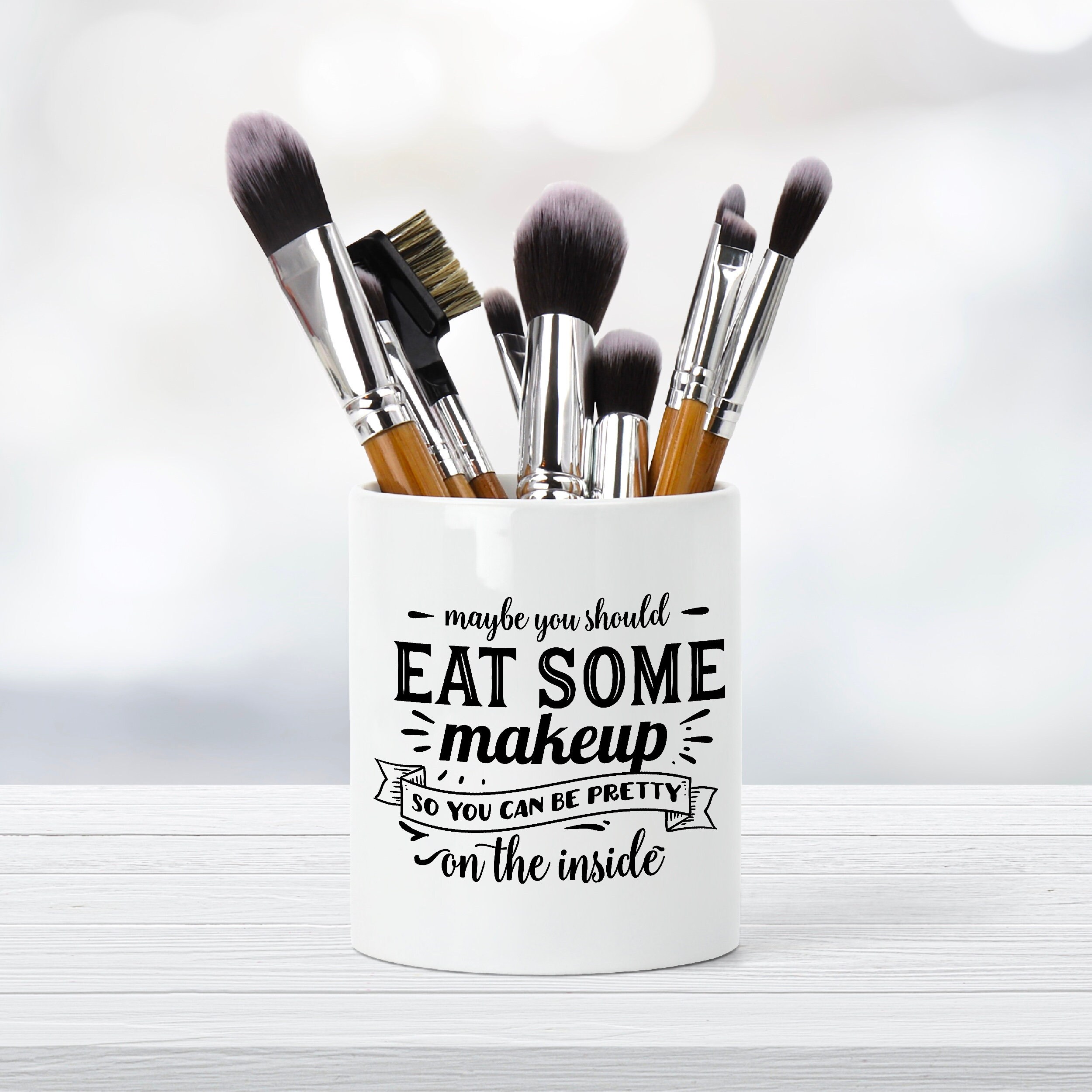 Quote Makeup Pot Dressing Table Accessories Inner Beauty - Etsy Quote Makeup Pot Dressing Table Accessories Inner Beauty - Etsy