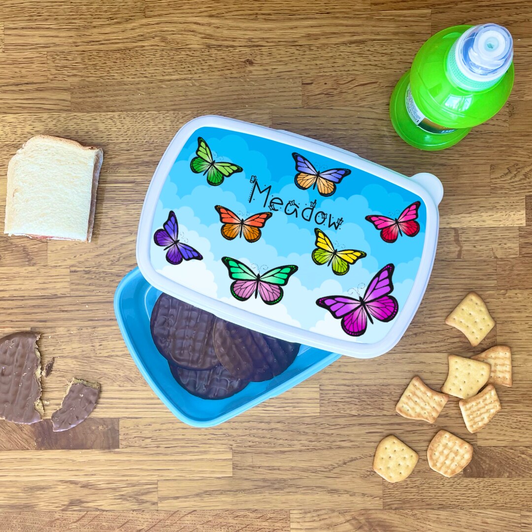 Butterfly Lunch Box Personalised Name Butterflies Lunch Box - Etsy