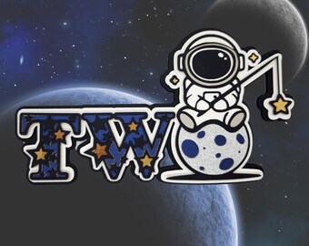 Two the Moon Cake Topper | Astronaut 2nd Birthday Party Decor