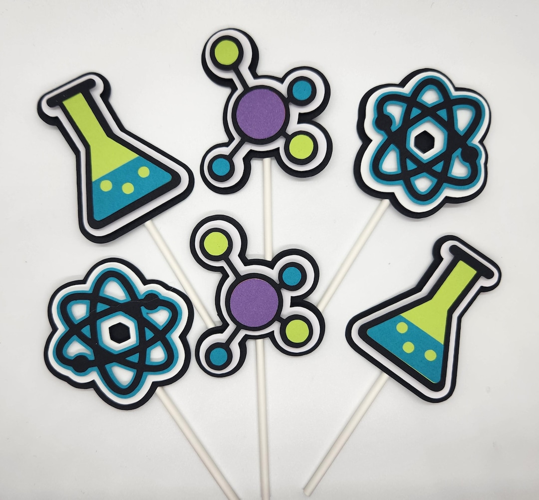 Ag Science Topper STEM Science Party Cupcake Toppers | Purple Mad Scientist Party Decor ...