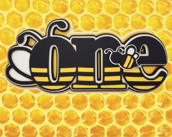 Bee One Cake Topper | Bee-Day 1st Birthday Decor | Honey Bee Party Theme | Yellow & Black Smash Cake Topper | “Bee One” First Birthday
