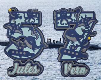Personalized Submarine Cake Topper, Nautical Ocean Birthday, Any Age & Name, Under the Sea Party Decor, Ocean Adventure Cake